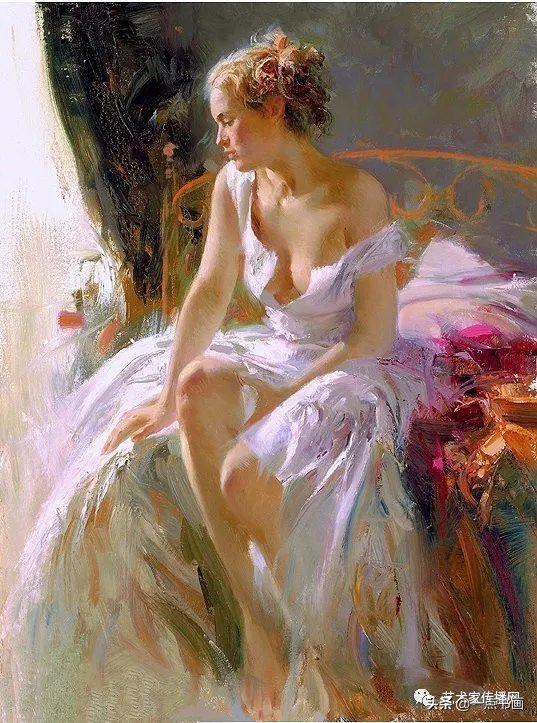 油画!皮诺德埃尼的油画人物,色彩斑斓,动静结合,光彩照人
