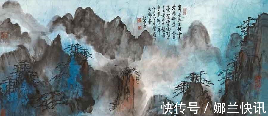 刘海粟!刘海粟的国画,画风让人叫绝,怎么会有这种绚丽神奇的颜色