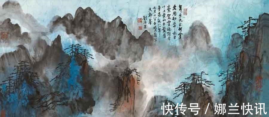 刘海粟！刘海粟的国画，画风让人叫绝，怎么会有这种绚丽神奇的颜色