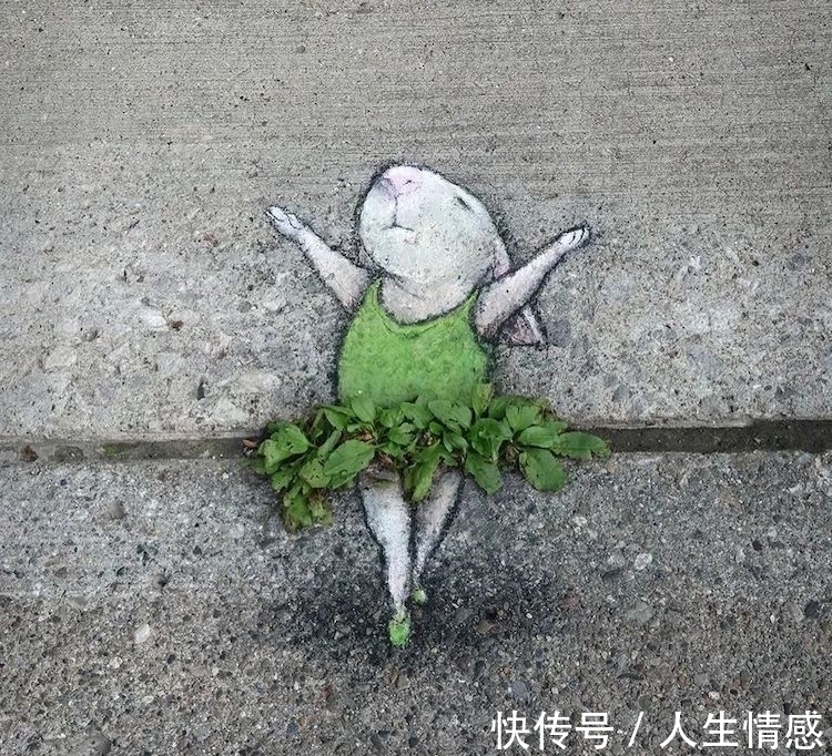 幸福的生活#可可爱爱的3D粉笔画,让无聊的街头变得妙趣横生,把路人都萌翻了