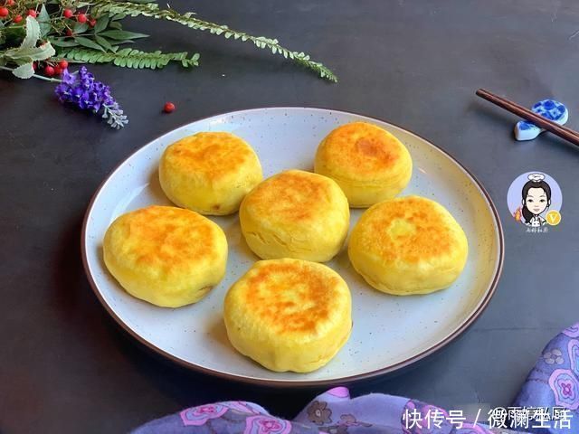 红豆馅|我家最近爱上了这款早餐饼，不用发酵，金黄暄软，连吃3天都不腻