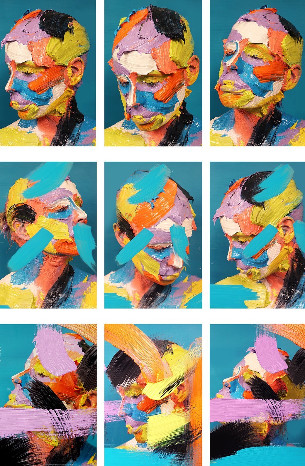 索菲·德里克@你见过在画布上画画的，可你见过在自己头上画油画的吗