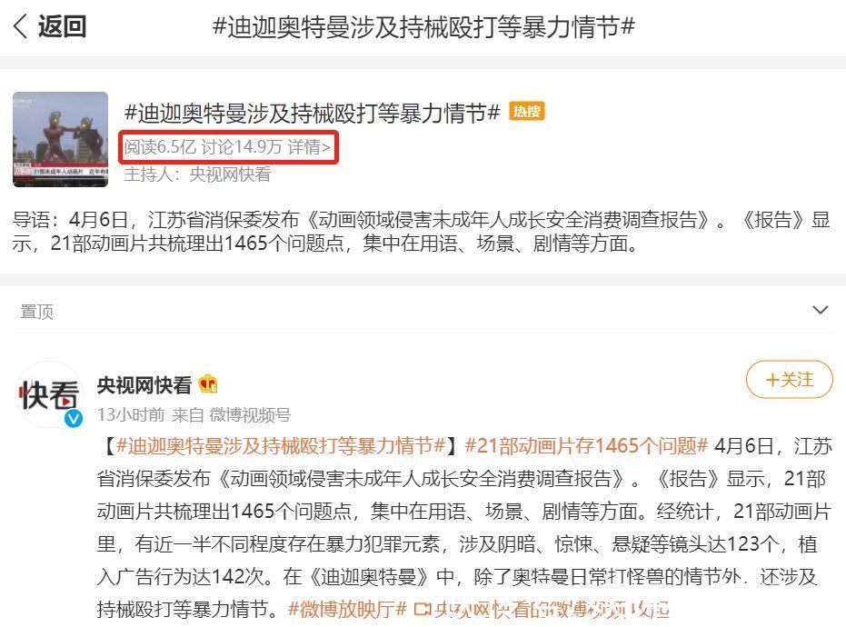 江苏省消保委|《迪迦奥特曼》因涉及诸多暴力情节被下架，《熊出没》也被批评