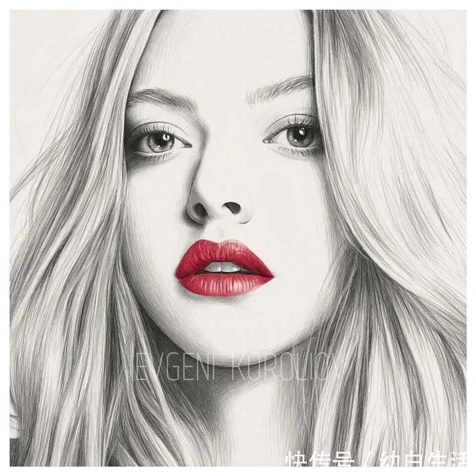 手绘$总被怼素描画得像头盔,瞧她用自动铅笔画,笔笔都是功力,厉害了!