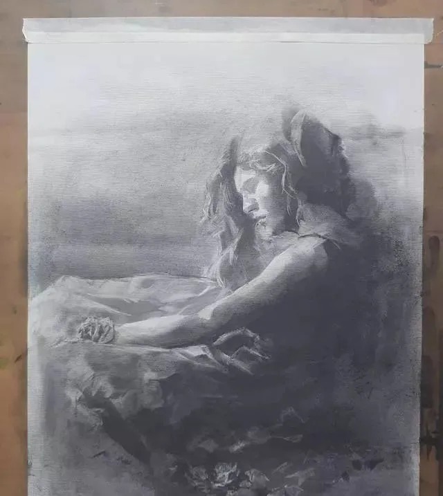 素描##尚唯美画室#大气的素描就是抓住大关系之后,细节你随意