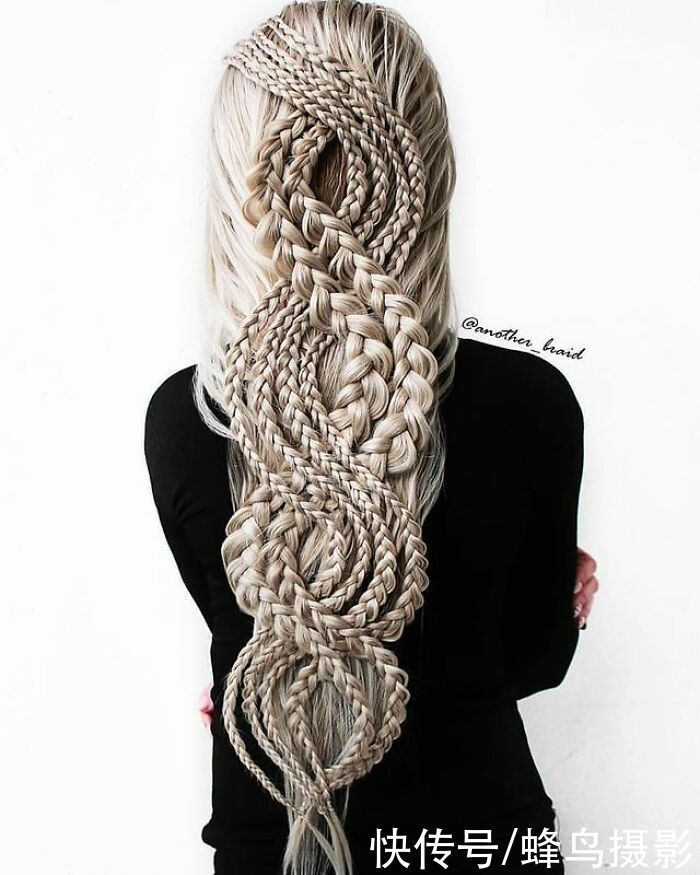 网红达人|65张编发照片,这哪是编头发分明是画画,图3这发型一次要半天