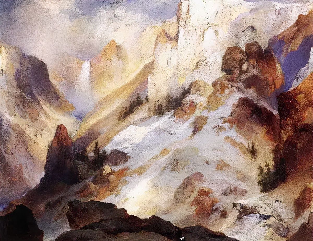 科罗拉多大峡谷@风景画家和蚀刻家托马斯·莫兰的精典油画作品