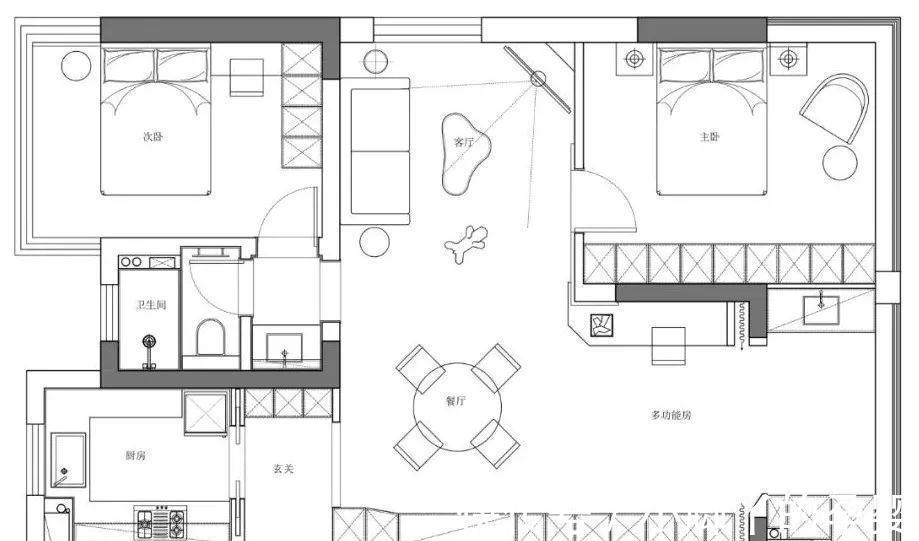 洗衣机|98㎡三居室,现代简约风格,洗衣机藏进阳台柜,太会装了!