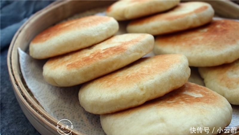面包|发面饼新做法,低糖又简单,暄软蓬松有嚼劲,比面包还好吃