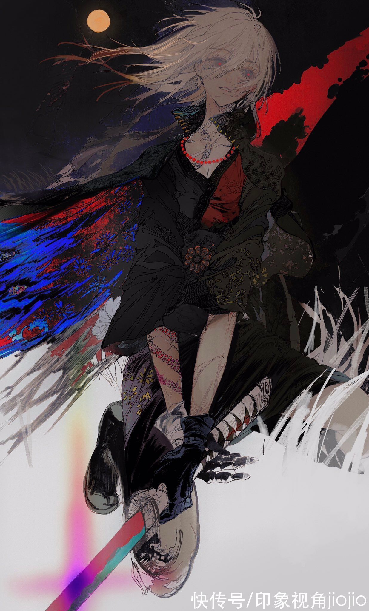 人物插画#平涂风格的幻想系人物插画,每一幅作品都似乎在讲故事