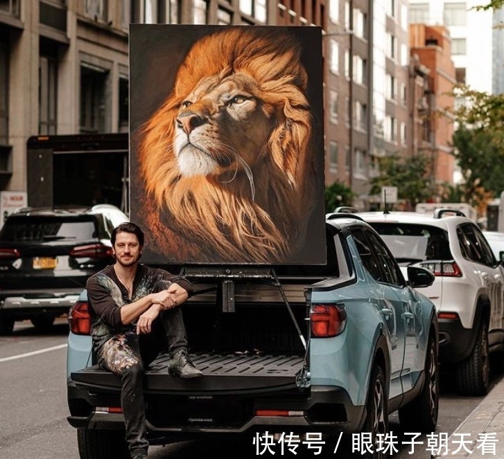 热爱!超写实野生动物,狂野凶猛的样子,随时准备从画布上扑下来