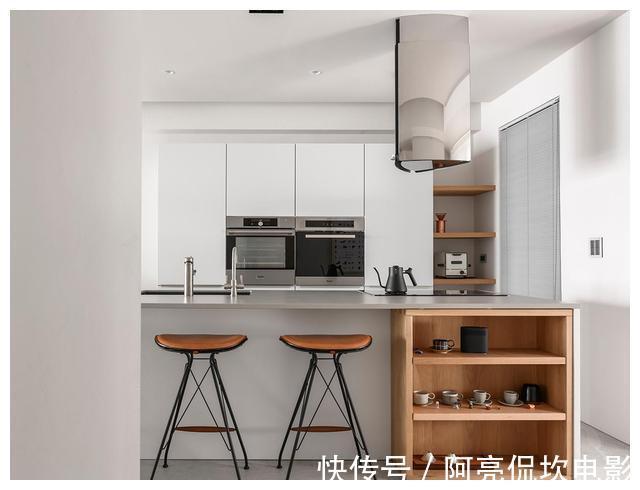 茶室|100㎡三居室,没有电视墙,开放式茶室、餐厨一体化,让家更实用!