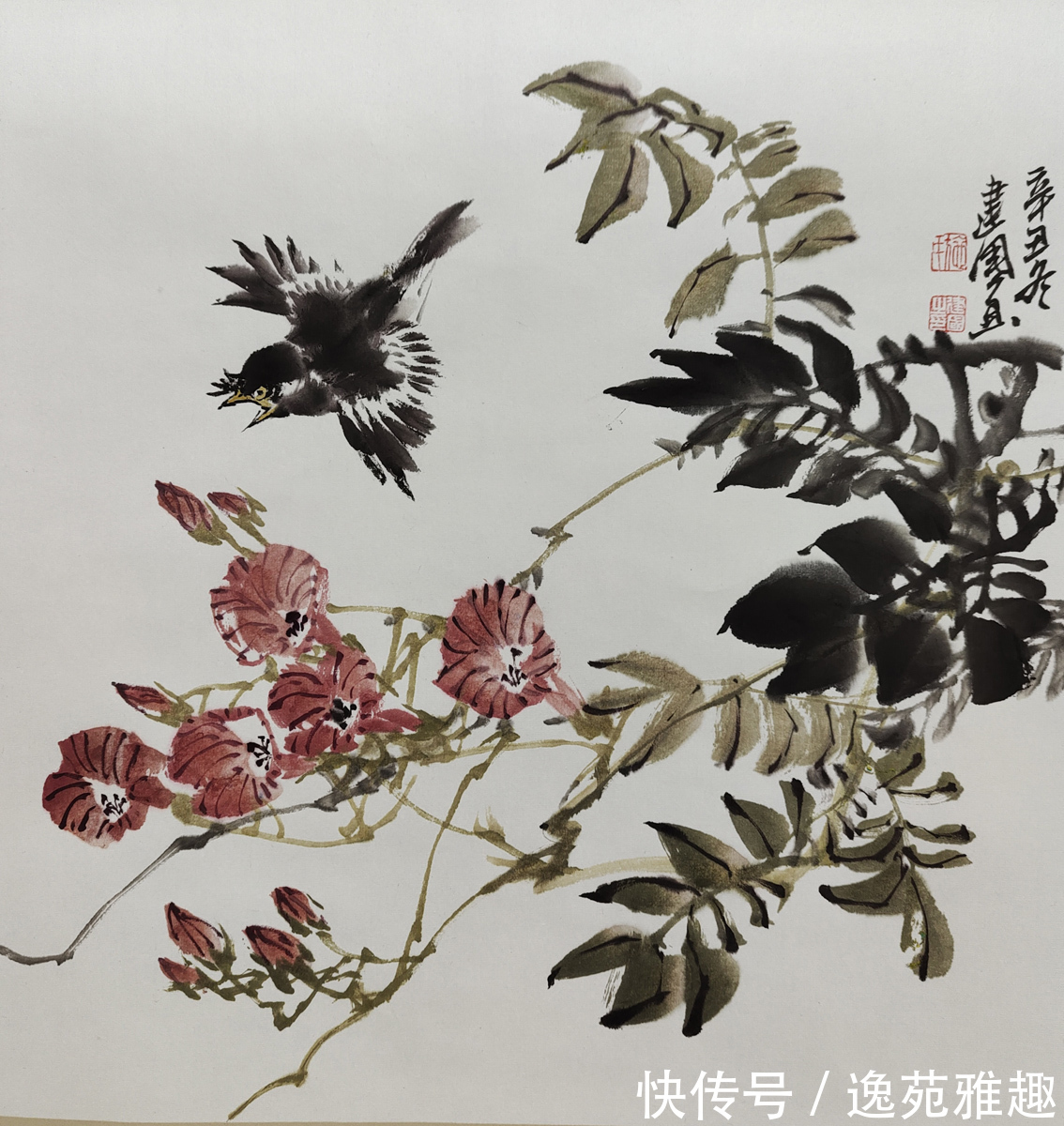 画家@【作品欣赏】春华秋实，心随花开，画家施建国作品欣赏