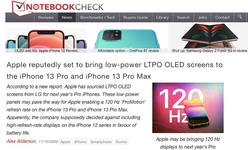 低功耗|苹果或为iPhone 13 Pro系列配低功耗LTPO OLED屏幕