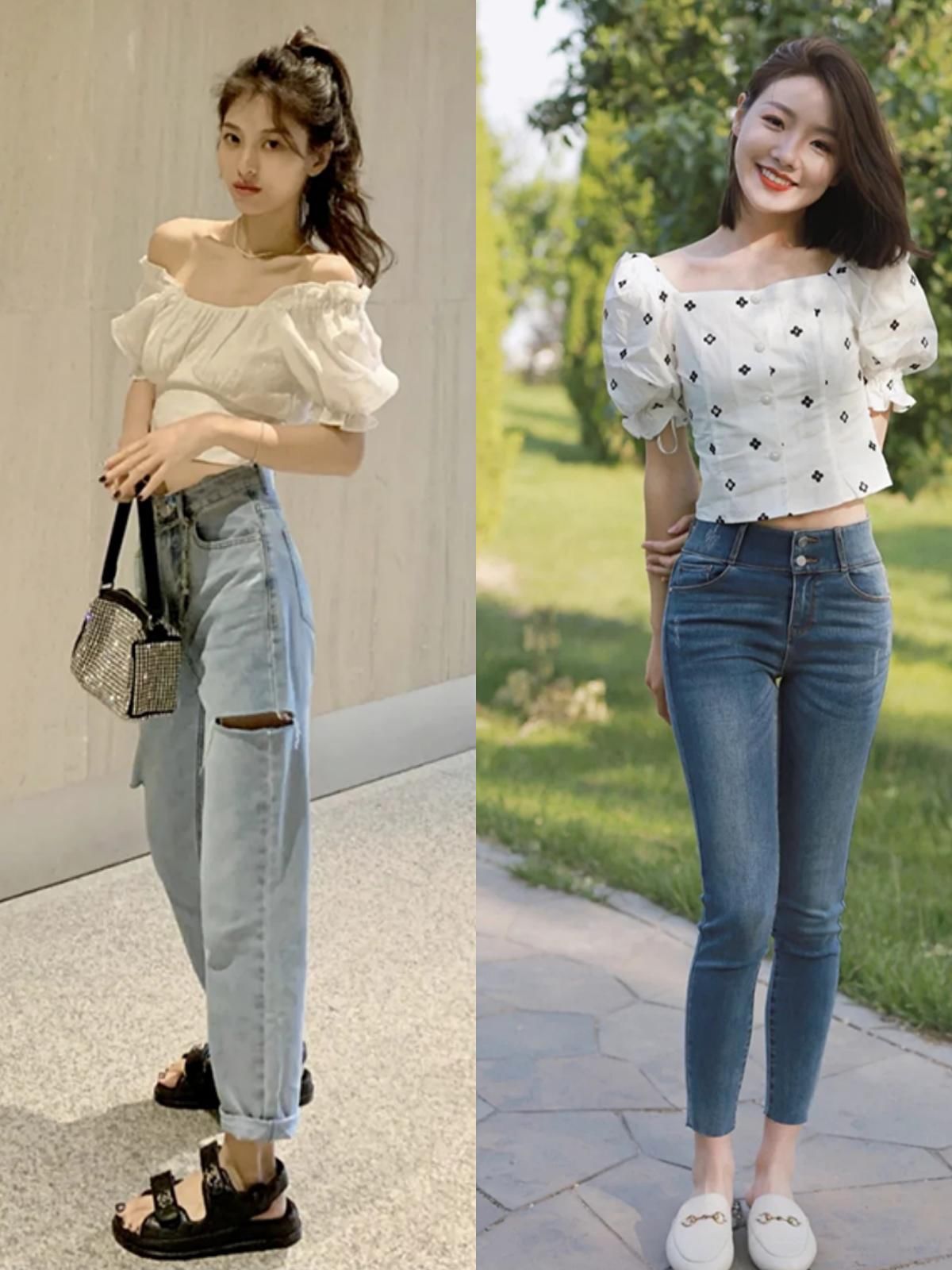 高腰|赶时髦的女人别总穿T恤，“一字肩”单品正流行，时尚性感还显瘦