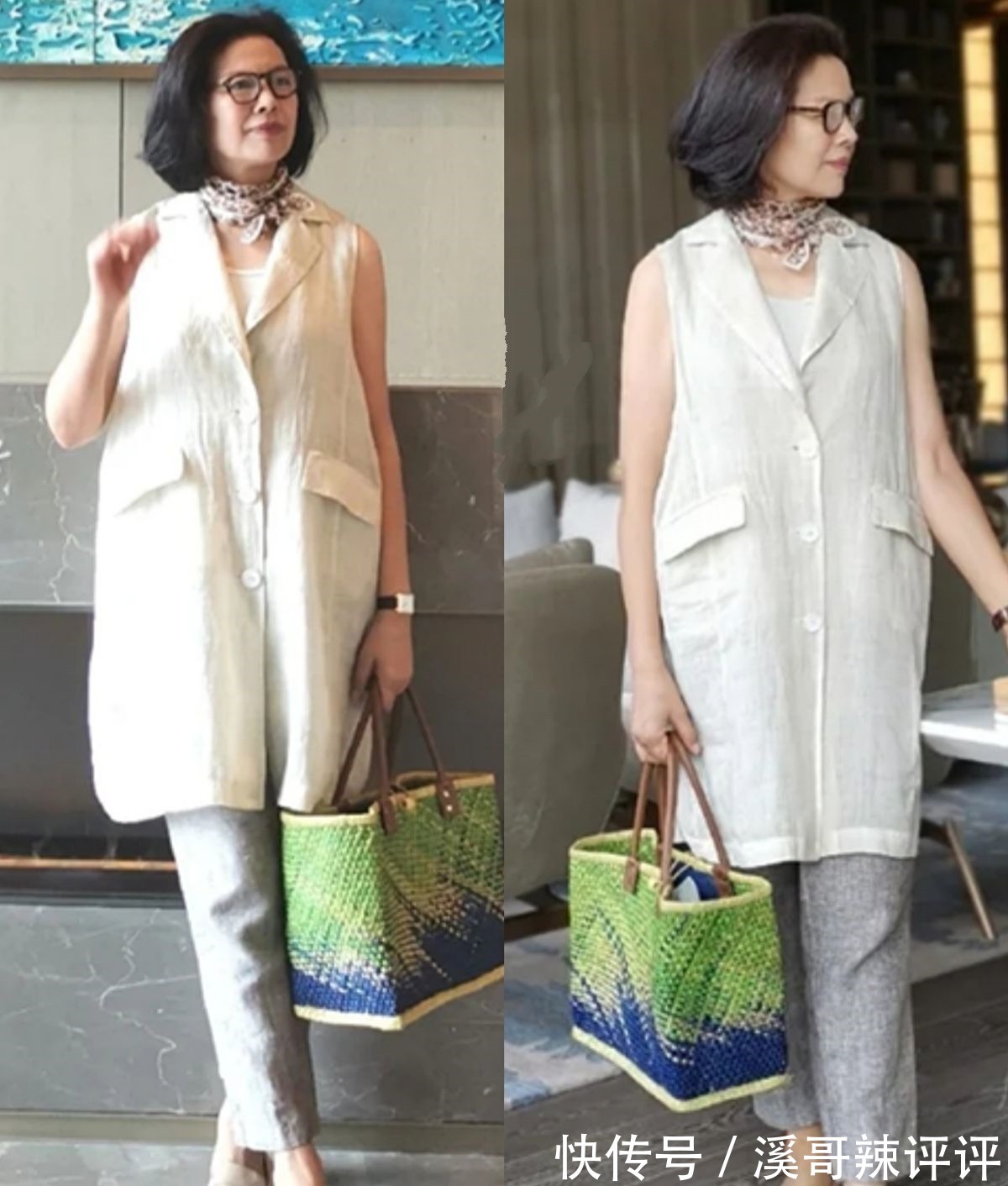 平底鞋 这才是60岁女人最好的打扮，“九分裤+平底鞋”，简约舒适又气质！