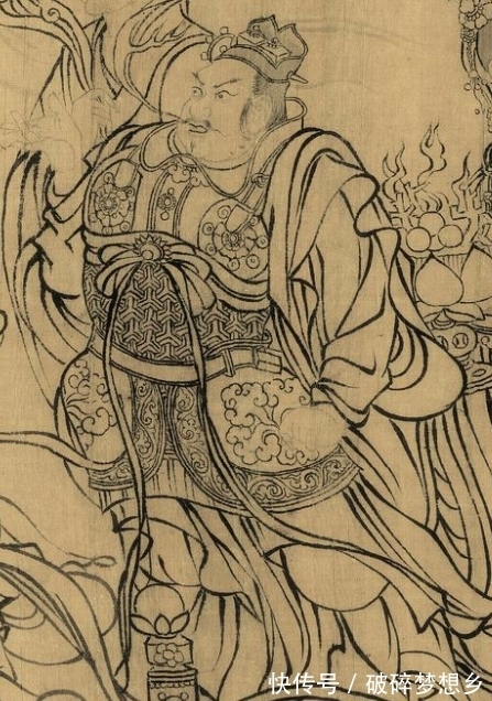 武宗元#满墙风动的众神，白描人物画范本——武宗元《朝元仙仗图》