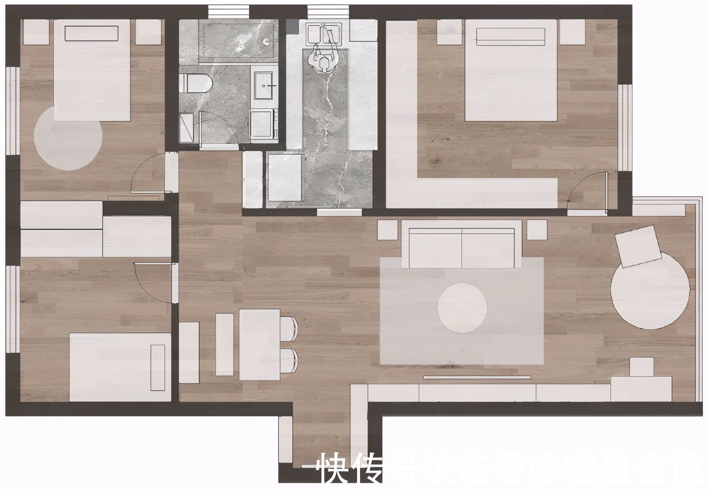 门洞|“穷装”反而更干净舒适,103㎡色调高度统一,耐看极了