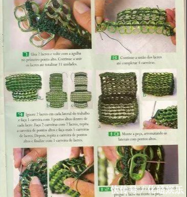 在易拉罐拉环上编织，钩成的包包耐看耐用！DIY变废为宝附教程