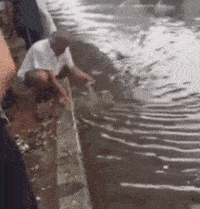 |搞笑GIF:本来想展示一下自己的身材 没想到一下子卡进去了