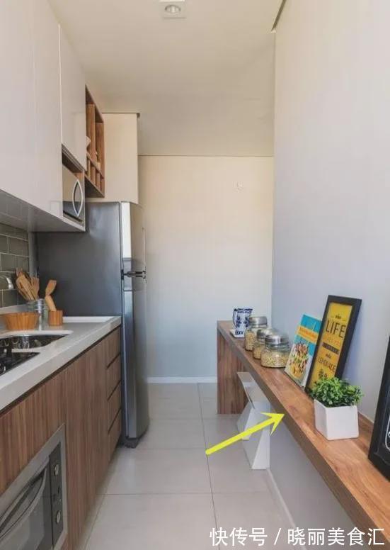 薄柜|L型厨房过道1m宽,加20cm宽薄柜台面,变身U型厨房,小户型这样学