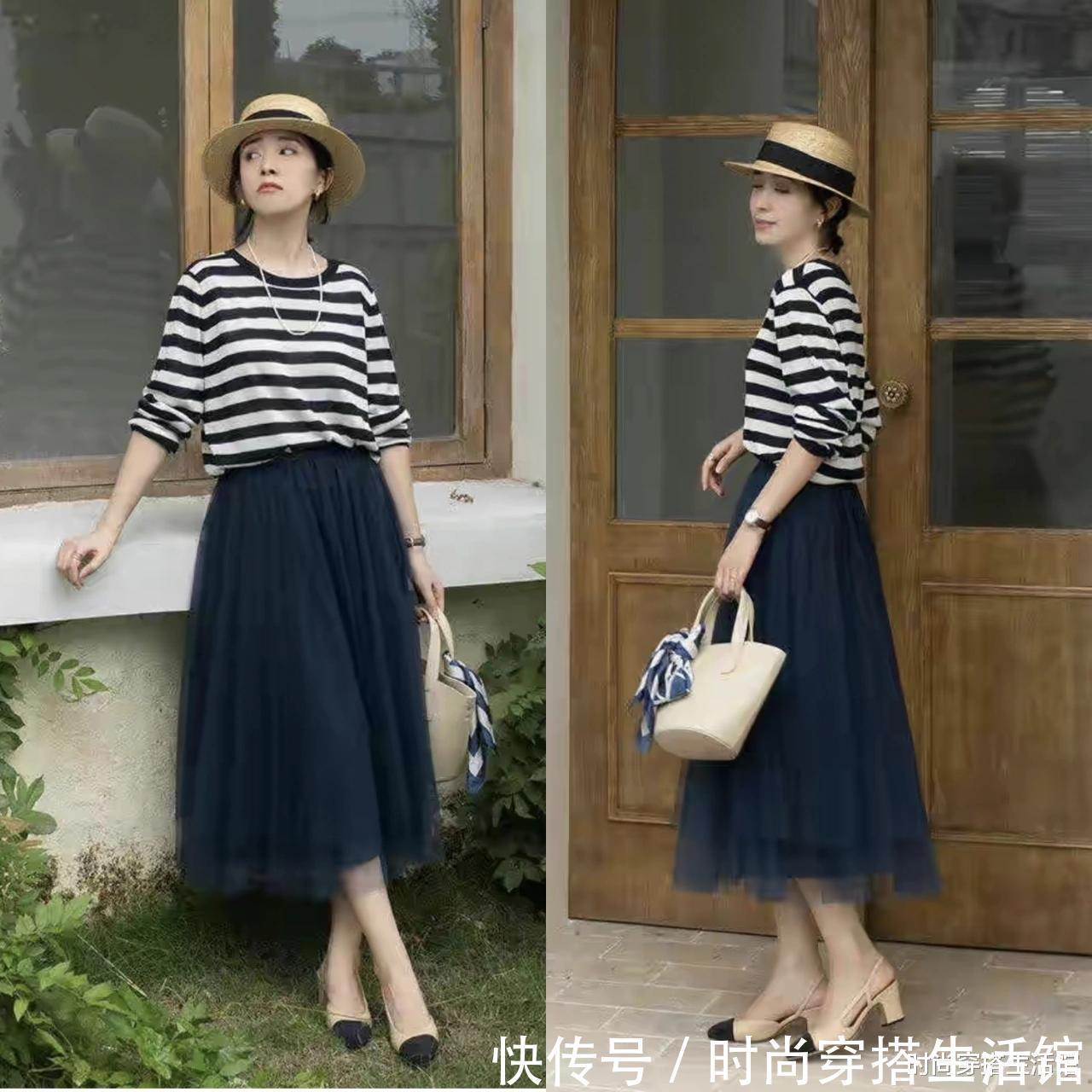 毛衣 今年火了一种穿搭:叫“毛衣+半裙”,时髦又保暖,初秋穿刚刚好