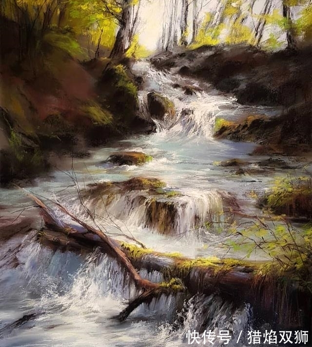 粉画#他可以赋予花卉作品不同的质感,那种柔和自美,赏心悦目!