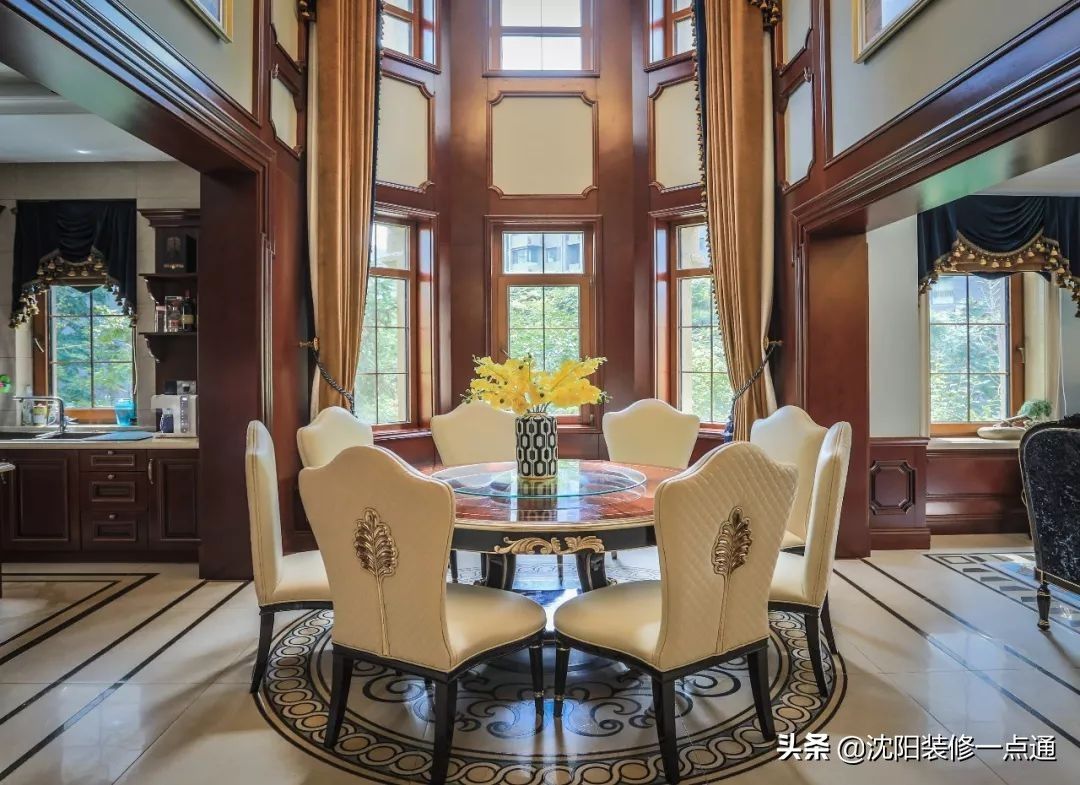 香槟色|992㎡别墅装修案例 美式新古典