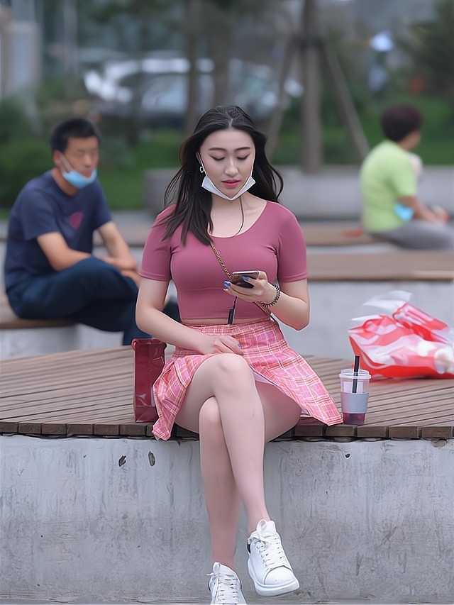 高腰 身材微胖不要紧,百褶短裙可以让你显瘦还显年轻