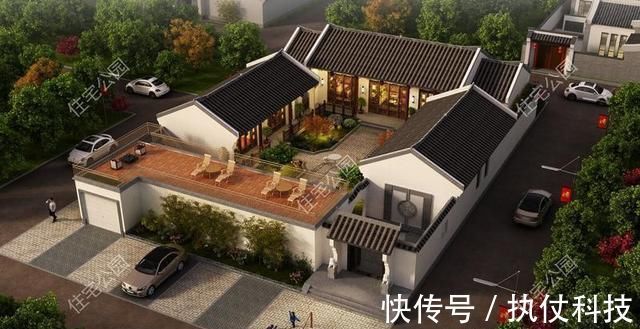 占地|3套适合新农村盖的中式合院,造价40万起,第2套大美