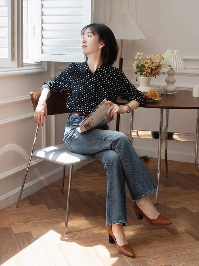 搭配|“上班”穿什么衬衫好看?波点衬衫、蓝色衬衫搭配指南,高级洋气