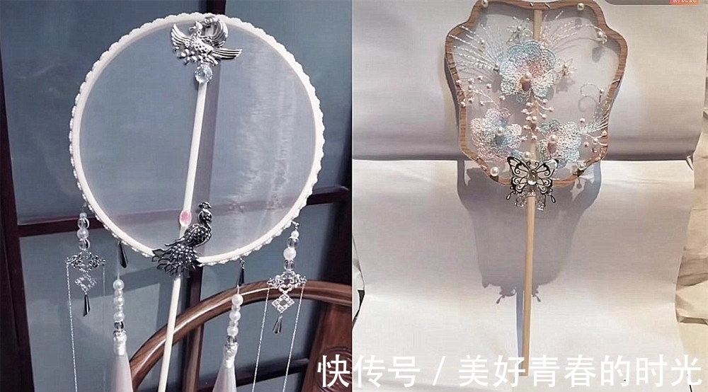 古风|古风“一见钟情”团扇，看到黑色“孔雀开屏”，网友：礼貌问价！