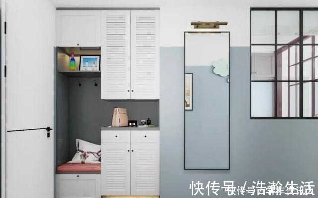 玄关柜|68㎡小户型将一房变两房，给二胎孩子打造出一个独立空间！