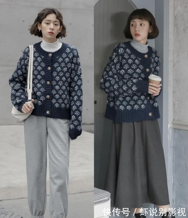 毛衣 早春不知道穿啥外套毛衣外套逆袭归来,这些搭配就很好看!