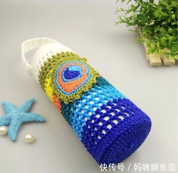 图解|超好看的纯手工钩雀羽杯套~尊贵优雅、吉祥如意(有图解说明)