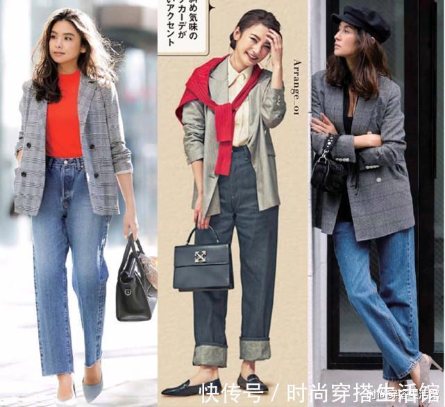 休闲|牛仔裤配什么上衣好看？这4种秋季搭配示范，时尚休闲两不耽误