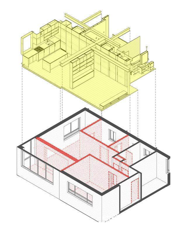 层次|65㎡小户型简约到了极致，客厅、厨房、餐厅层次布局，长见识了！
