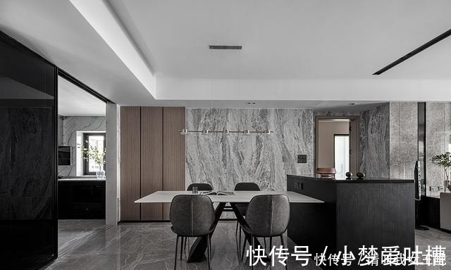 茶几处|180㎡大平层，现代简约+无主灯设计，客餐厅精致有格调！