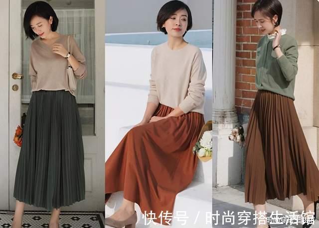 百褶裙|突然又火了一种裙子，叫“半身裙”，显瘦减龄有气质，谁穿谁美！