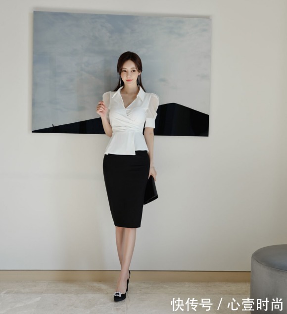 职业裙|女神孙允珠的时尚搭配:东欧气质婉约花凝优雅职业裙