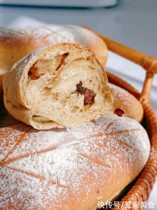 一次发酵，超柔软?全麦坚果面包