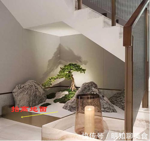 下沉式|谁家有楼梯,一定要在下面做个日式枯山水微景,1㎡越看越有意境
