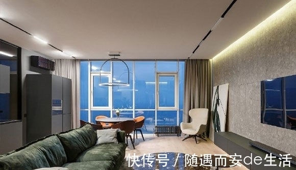 品位|68㎡单身公寓装修特别时尚,客厅装衣帽间,气质优雅的小窝!