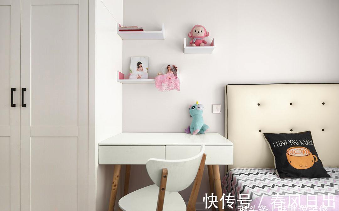 主卧室|四口之家的78㎡新房,总共16万装出小三房,赠送的露台是最大亮点