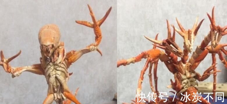 原材料|万物皆可手办,知了做出异形的感觉,小龙虾壳变身恶魔龙