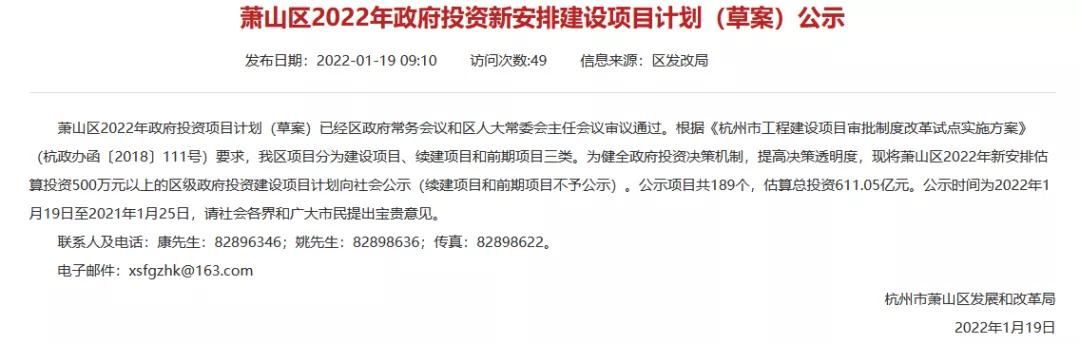 杭州|涉及学校、道路、安置房……杭州这里今年一大批计划新建项目正在公示！