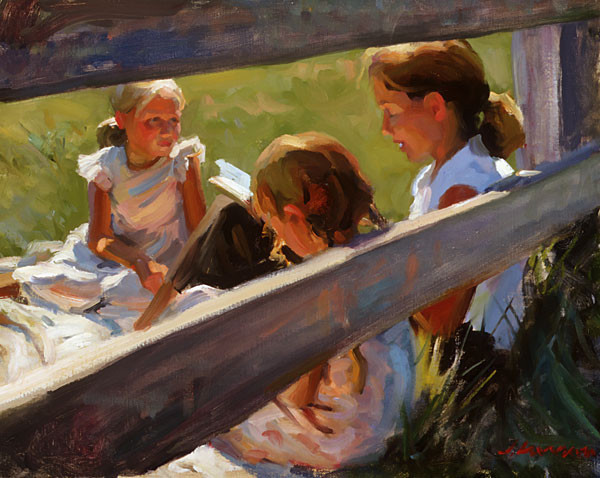 美国@美国画家Jeffrey T. Larson:田园诗般的生活人物油画