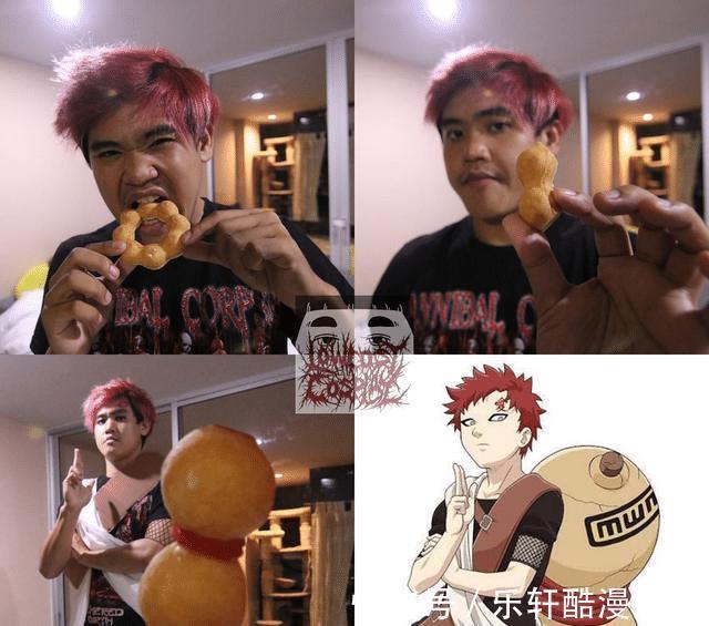 寫輪眼|泰國小哥用水果cos火影忍者，香蕉詮釋六道鳴人，西瓜當寫輪眼