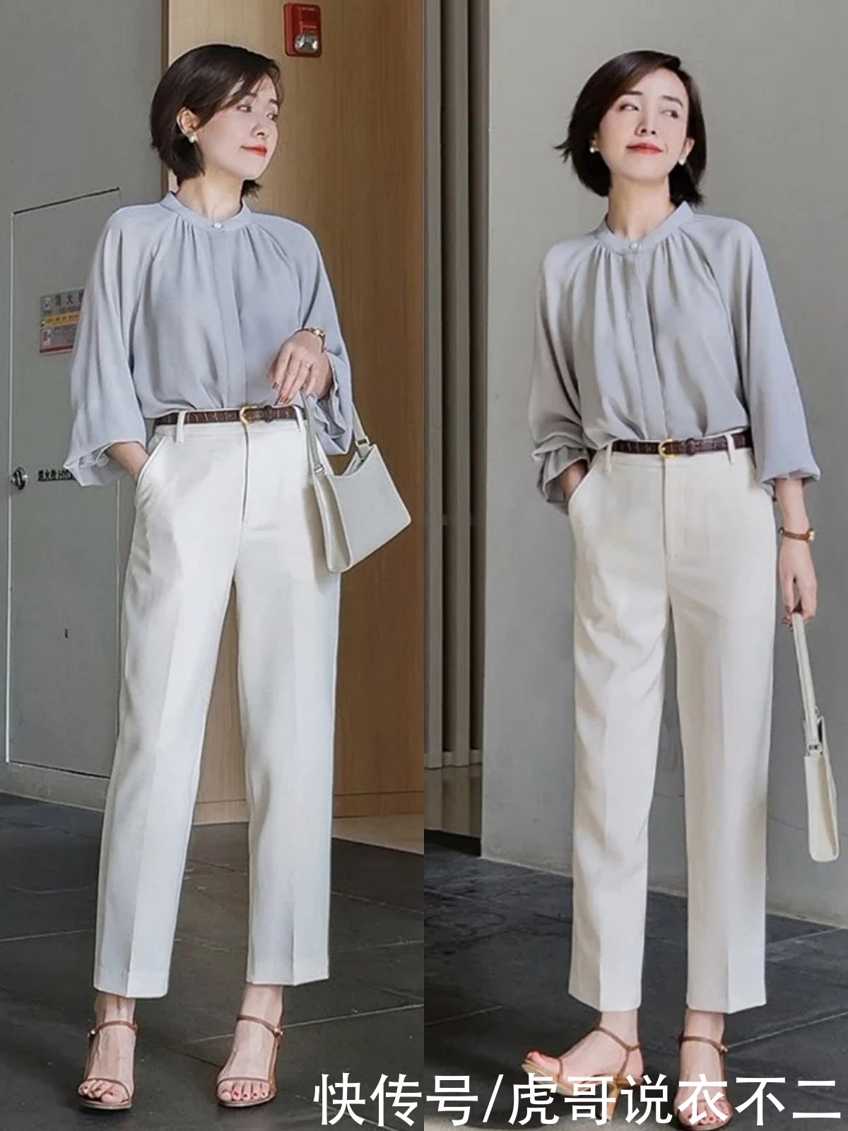 上年纪的女人少穿“花裤子”，白裤子最显气质，这么搭简约又高级