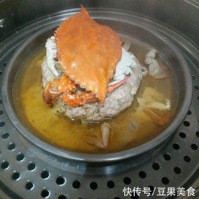 日常|#我的养生日常-远离秋燥#螃蟹蒸肉饼